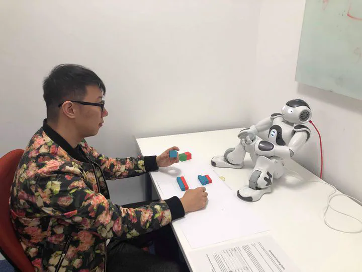 Effectiveness of verbal communication with conjunction of gestures and facial expression in human-robot interaction